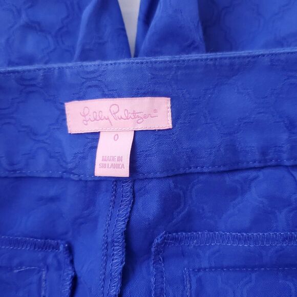 Lilly Pulitzer Womens Gardenia Shorts Brilliant Blue 9 Inch Style 2403 Size 0 - Picture 7 of 10